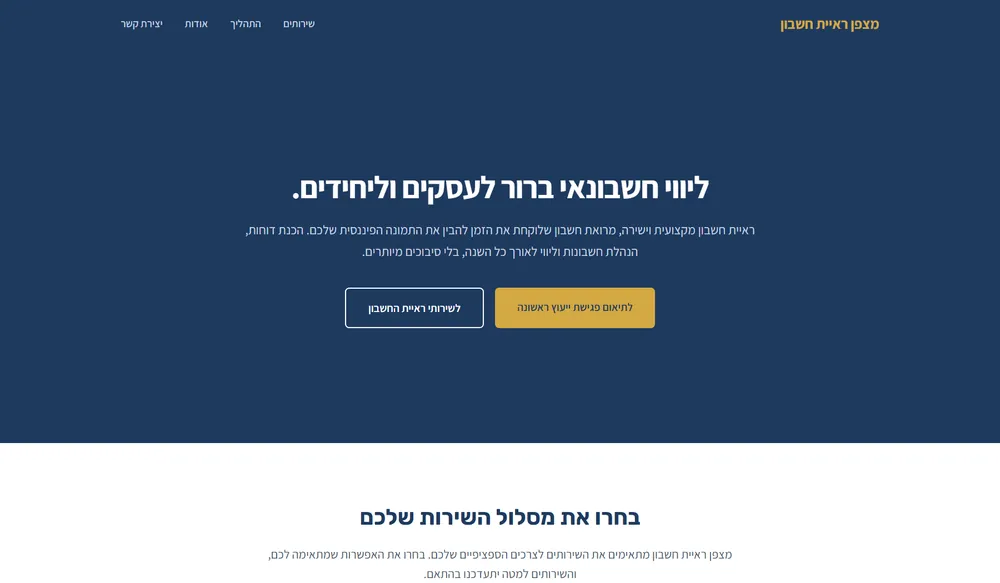 עמוד נחיתה לדוגמה עבור רואה חשבון